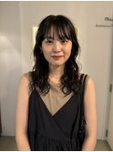 ウェーブパーマ/デジタルパーマ/レイヤーカット/黒髪/丸の内