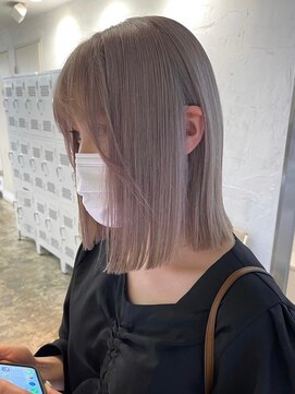 エリマバイフィフス 調布(elima by fifth) 切りっぱなしボブピンクベージュミディアムボブダブルカラー