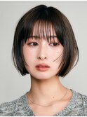 青山白髪ぼかしハイライトウルフショートボブグレージュ40代50代