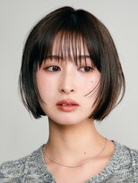 青山白髪ぼかしハイライトウルフショートボブグレージュ40代50代