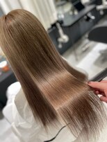 シエラ 心斎橋(CIERA.)&nbsp;バレイヤージュアプリコットオレンジヘアカラーイヤリングカラー