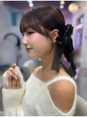 【MAKI】顔まわりカット/小顔カット/ヘアアレンジ/カシスピンク