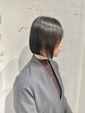 ジュベ 別府店(juve.) 別府ショートボブ顔まわりレイヤーカット髪質改善カラー30代