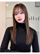 ベル 新宿(Belle) 韓国ヘア レイヤー 前髪カット ベージュカラー 大人ヘア