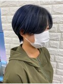 ショートスタイル×ネイビーブルー
