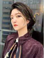 イトシテ&nbsp;オールバック×ハンサムショート×オリーブアッシュ／本多身和子