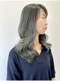 【FOLK】透明感ブルーグリーン☆似合わせ韓国風ゆる巻きロング♪