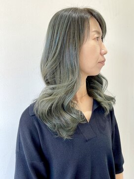 フォーク FOLK 【FOLK】透明感ブルーグリーン☆似合わせ韓国風ゆる巻きロング♪