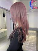 ダブルカラーピンクベージュケアブリーチハイトーン髪質改善