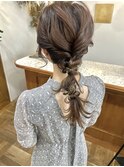 結婚式ヘアアレンジ/ヘアセット/編みおろし/ロングアレンジ