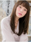 オリーブグレージュ前下がりレイヤーロングc5越谷20代30代40代