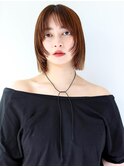 大人の似合わせ切りっぱなしボブ/顔まわりレイヤー