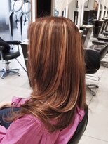ミック ヘアアンドメイクアップ 高田店(miq Hair&Make up)&nbsp;ハイライトカラー/ナチュラルブラウン/ロングヘア/艶髪/髪質改善