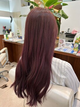 ヘアーアンドエステ ハラダ 滝ノ水店(Hair&Esthe Harada) チェリーレッド/レイヤーロング/ストレートロング