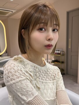 サンド ミュウ 横浜店(sand mieu) ボブディオリーブベージュ髪質改善縮毛矯正フェイスレイヤー