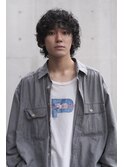 ミディアムパーマ　伸ばしかけパーマ　メンズロング