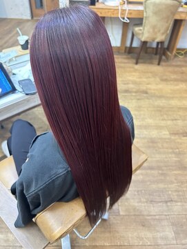 リノプラス 大阪南森町店(Lino Plus) パープルレッド×艶髪