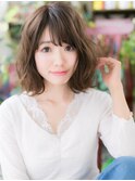 抜け感ヘア根元パーマ小顔ミディアムレイヤーc7大宮20代30代40代