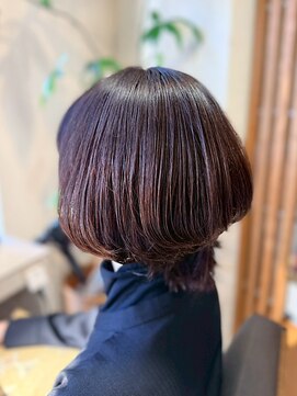 透明感まろやかブラウン/レイヤーカット/艶髪/ショートボブ
