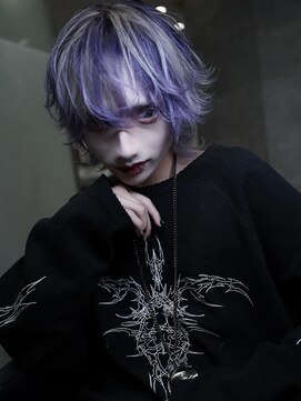 シン(syn) ホワイトカラー×パープルデザイン×中性ウルフ