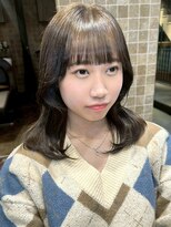 ヘアリゾート粋 ティガ 池袋店(tiga)&nbsp;顔まわりレイヤー/セミロング/黒髪