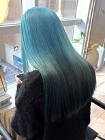 カシェル トウキョウ(Cashel Tokyo)&nbsp;ルーツカラー デザインカラー ロング ブリーチ ターコイズ 水色