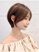 【横顔美人】丸みショート×ナチュラルブラウン