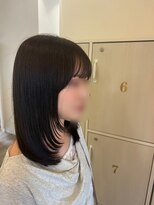 ジュエ ヘアー デザイン(Jue hair design)&nbsp;夏艶ダークオリーブ×レイヤー/イルミナカラー/知立美容室/20代