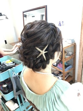 ロカット サロン(Roquat Salon) 編み込み結婚式ゆるアップアレンジ【ヘアセット 立川/立川南口】