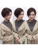 大人の前下がりショートボブ