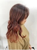 ♪グラデーション_ケアブリーチ_オレンジ_前髪カット_88
