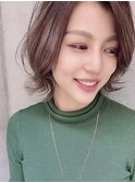 【外はねミディアムボブ】くびれヘア/アースカラー/伸ばしかけ