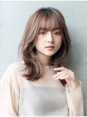 ミディアムレイヤーカットボブウルフ/20代30代/インナーカラー