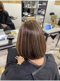 セミディ姫カットハイライトボブシアーカラーケアブリーチ所沢