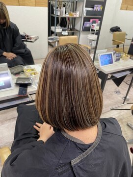 アジールヘア 所沢プロペ通り店(agir hair) セミディ姫カットハイライトボブシアーカラーケアブリーチ所沢
