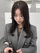 イロウ 天神大名店(IROW)&nbsp;前髪なし　顔周りカット　ダークブラウン【天神大名】