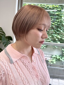 サンクプロジェクト(cinq PROJECT) 韓国風顔周りレイヤーカットミルクティーベージュブラウンカラー