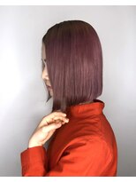 ハピネ(happine..)&nbsp;フレンチカジュアルピンクミルクティーカラー+切りっぱなしボブ