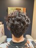 【男性限定】カット＋パーマ＋アイブローワックス　　19,500→18,000