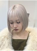 ウルフレイヤーボブ長めボブ切りっぱなしボブ20代30代ハイトーン