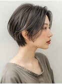 ☆ダークパープルナチュラルショートミルクブラウン髪質改善ボブ