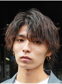 ツイストスパイラルパーマ無造作ゆるめ縦落ちツイスパ渋谷パーマ