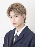 ハイトーンカラーフェザーパーマニュアンスパーマセンターパート