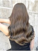ブリーチなしダブルカラー透け感ヘーゼルベージュレイヤーカット