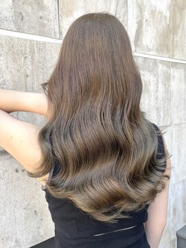 ラグーン 原宿 表参道(LAGOON) ブリーチなしダブルカラー透け感ヘーゼルベージュレイヤーカット