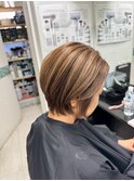 アンブレラカラー　白髪ぼかし　ナチュラルベージュ