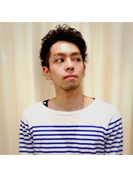 ヘアーラウンジ エゴ(Hair Lounge EGO) かき上げツーブロック 刈り上げ くせ毛風パーマ武蔵新城 丸山