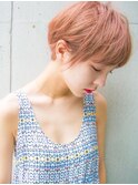 ピンクアッシュ×ショートボブ
