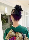 振り袖ヘアセット♪水引きヘアアレンジ【延山styling】