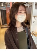 【松本咲花】韓国シースルーバング　ブリーチなしグレージュ